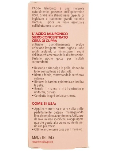 Cera Di Cupra Siero Concentrato - 30ml - Acido Ialuronico